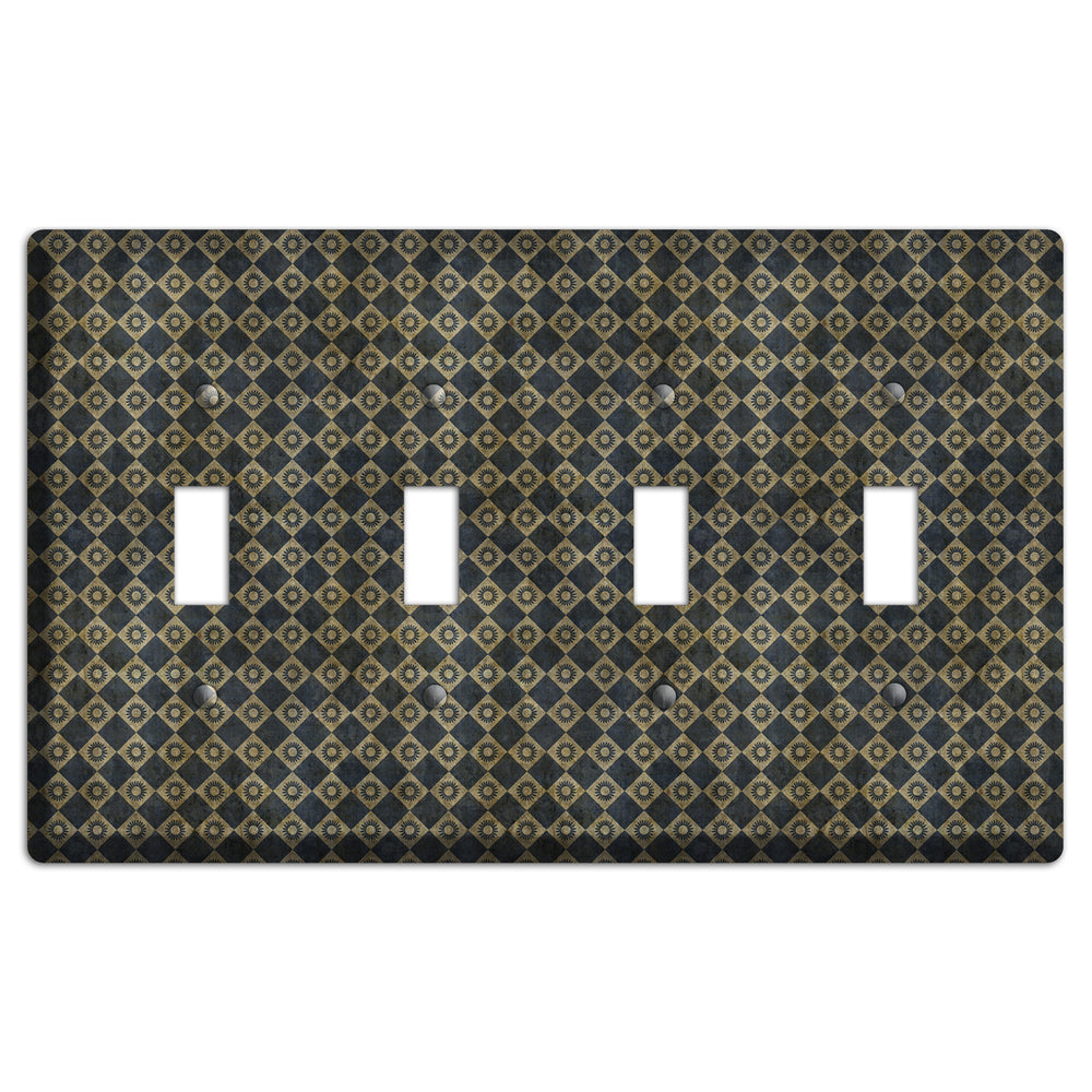 Black and Grey Diamond Circles 4 Toggle Wallplate
