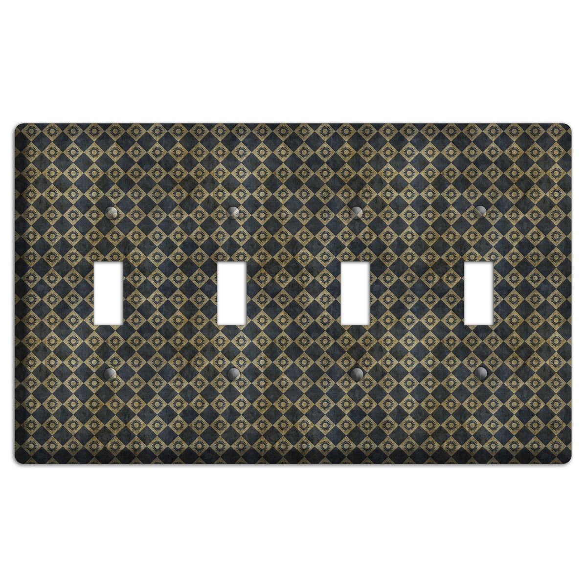 Black and Grey Diamond Circles 4 Toggle Wallplate