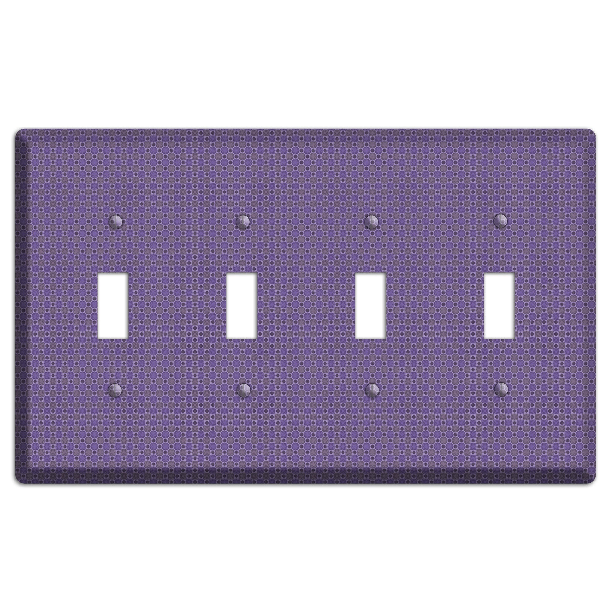 Multi Purple Tiled 4 Toggle Wallplate