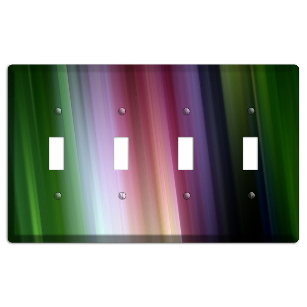 Green Lavender and Pink Ray of Light 4 Toggle Wallplate
