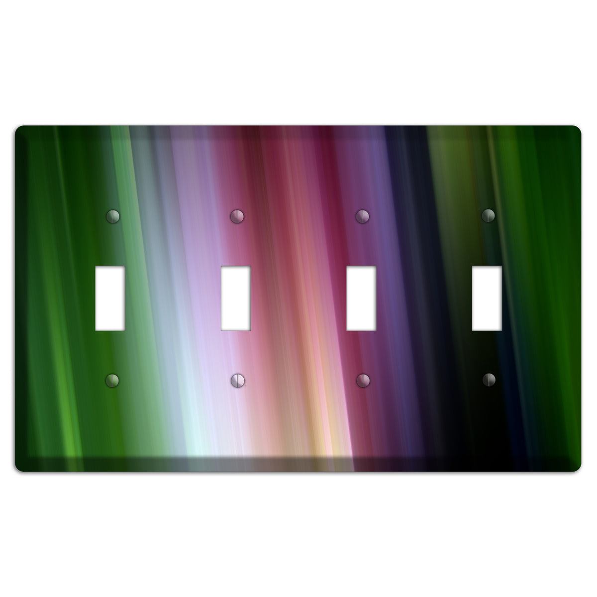 Green Lavender and Pink Ray of Light 4 Toggle Wallplate