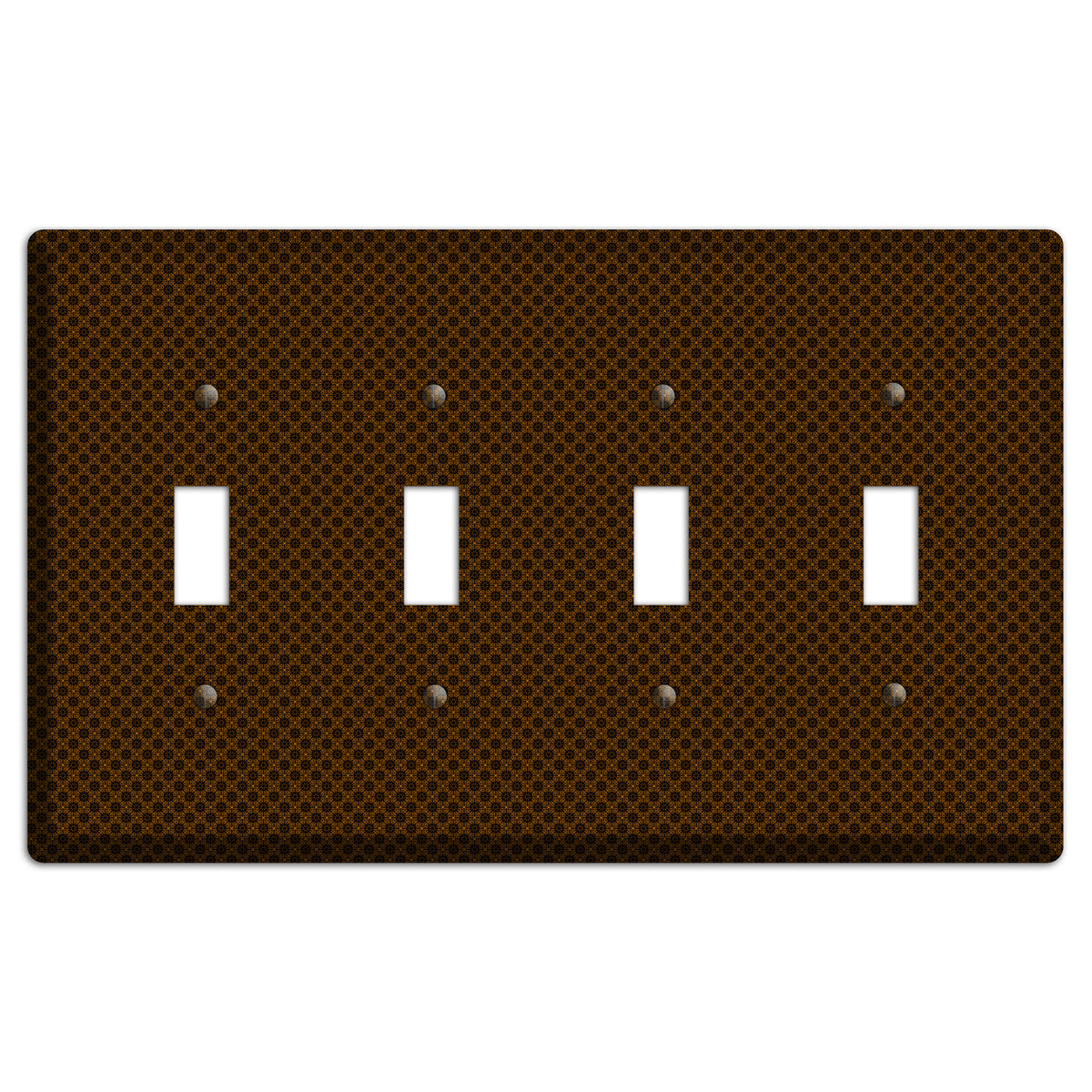 Brown Geometric 4 Toggle Wallplate