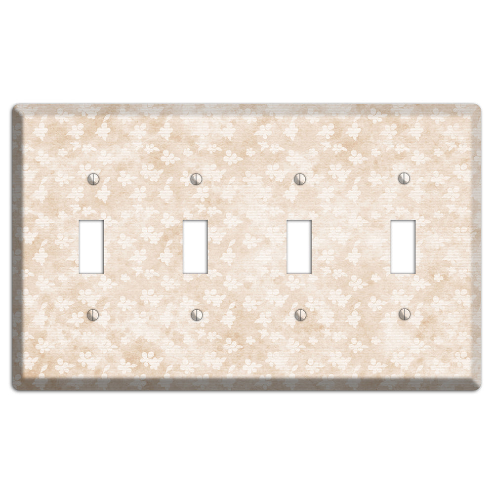 White Linen Neutral Texture 4 Toggle Wallplate