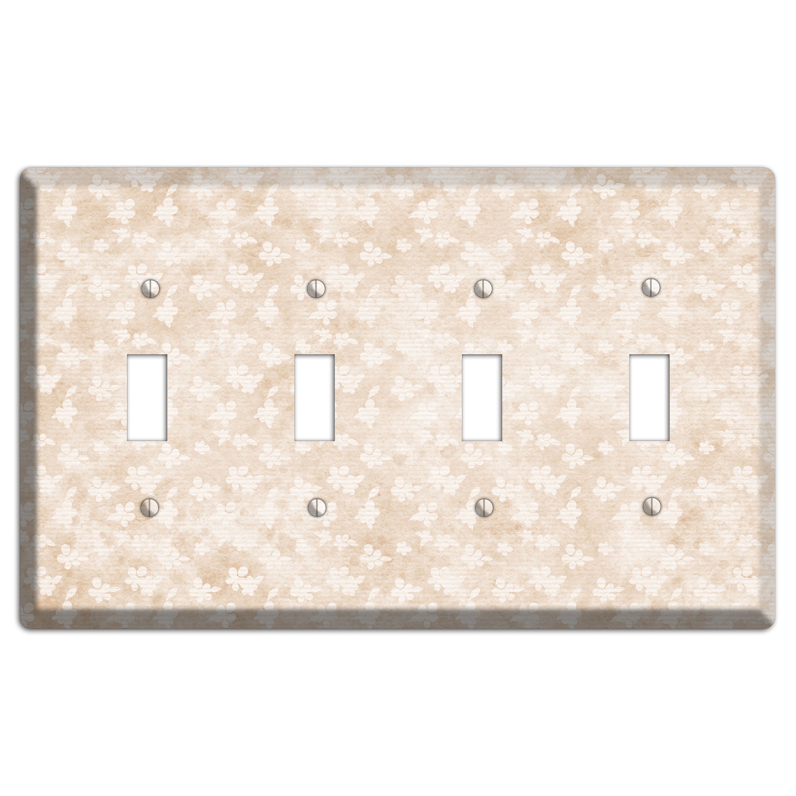 White Linen Neutral Texture 4 Toggle Wallplate