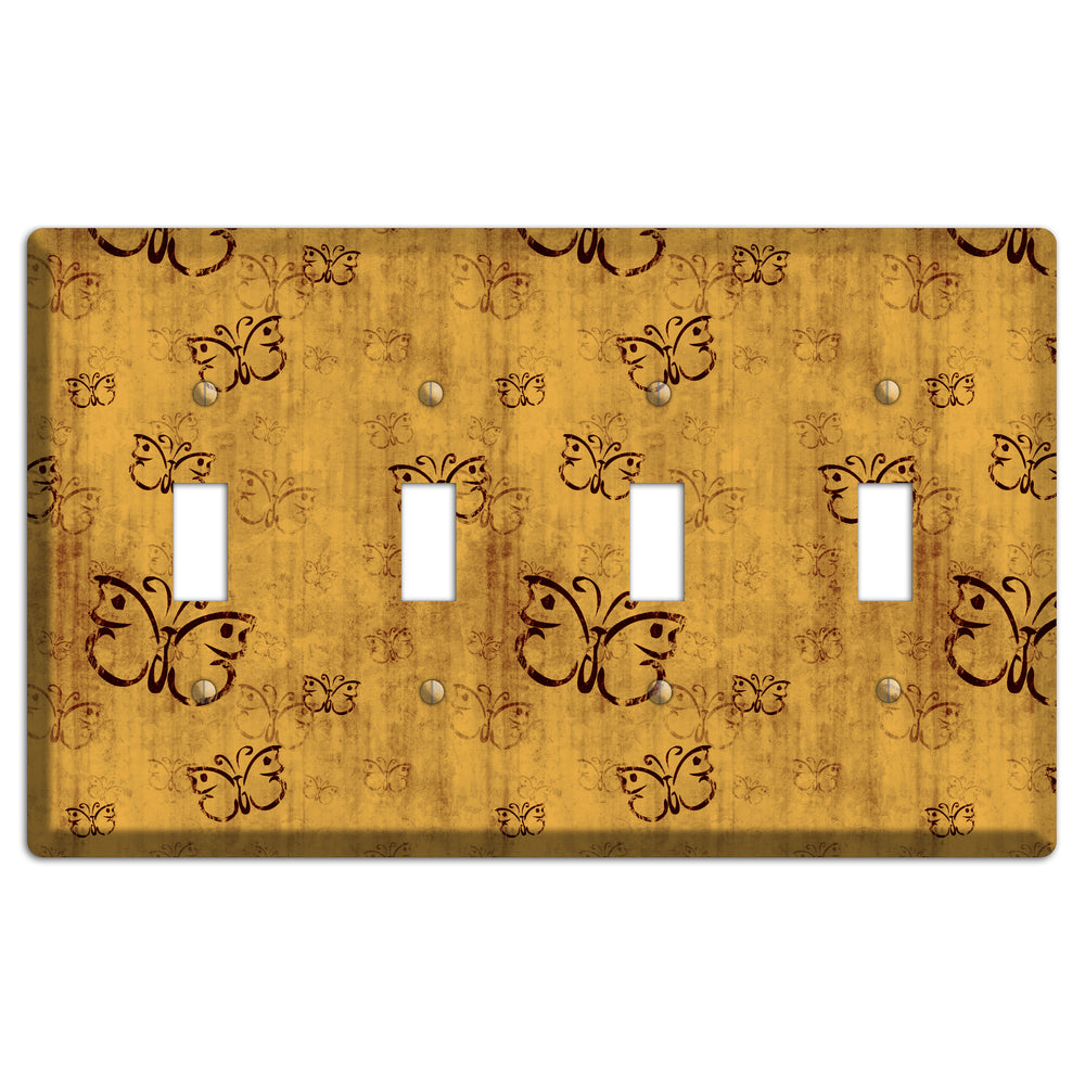 Mustard Butterfly 4 Toggle Wallplate
