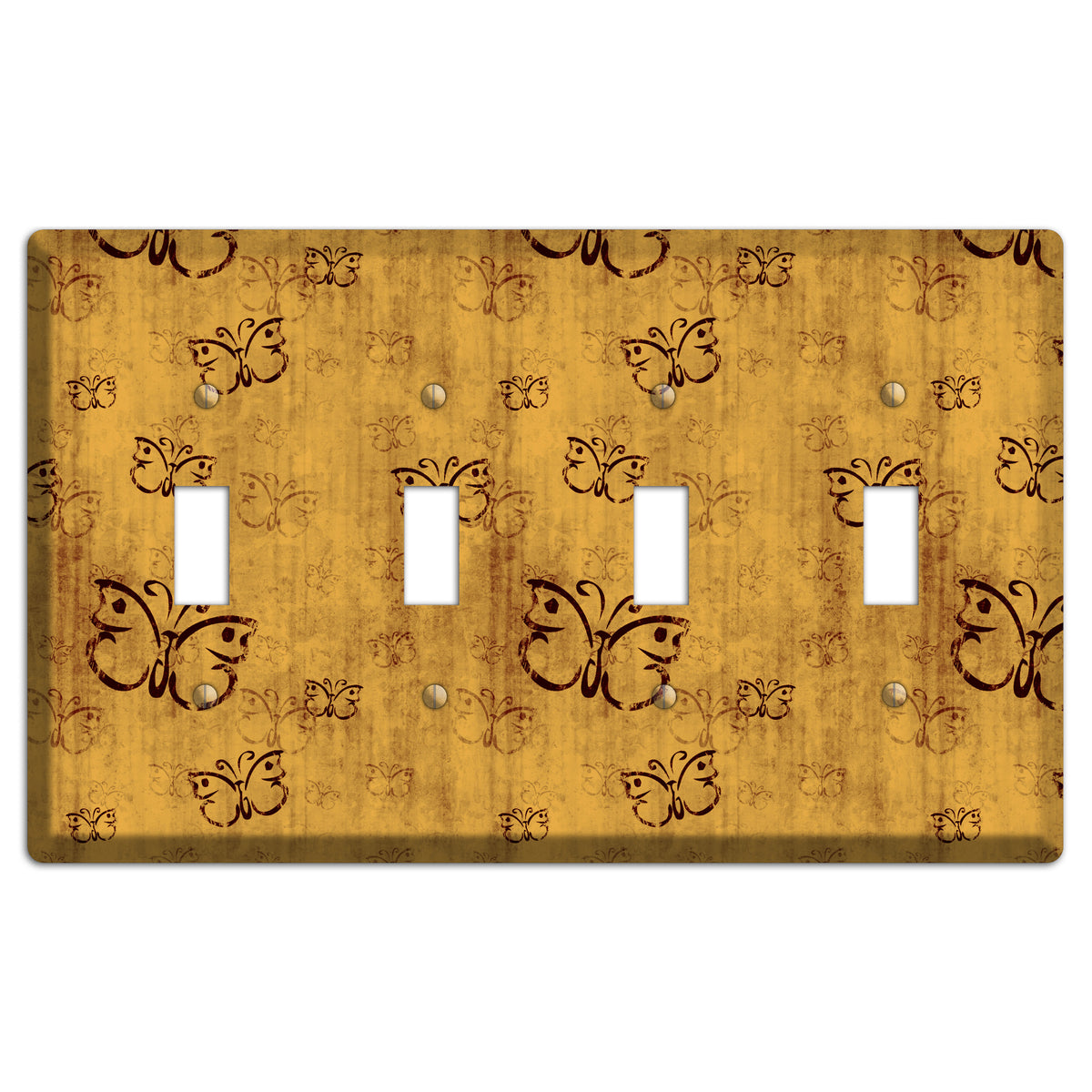 Mustard Butterfly 4 Toggle Wallplate