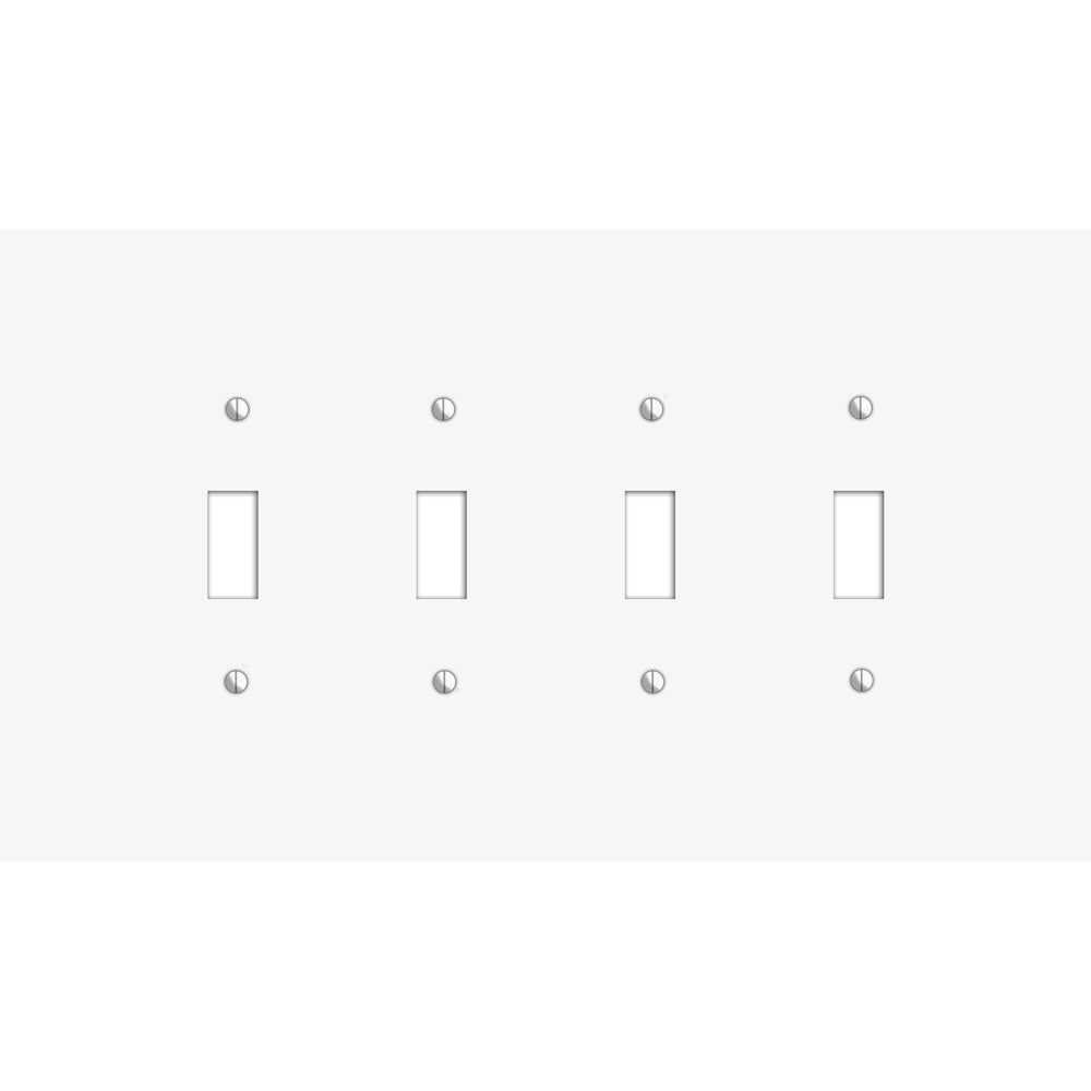 Oversized Discontinued White Metal 4 Toggle Wallplate
