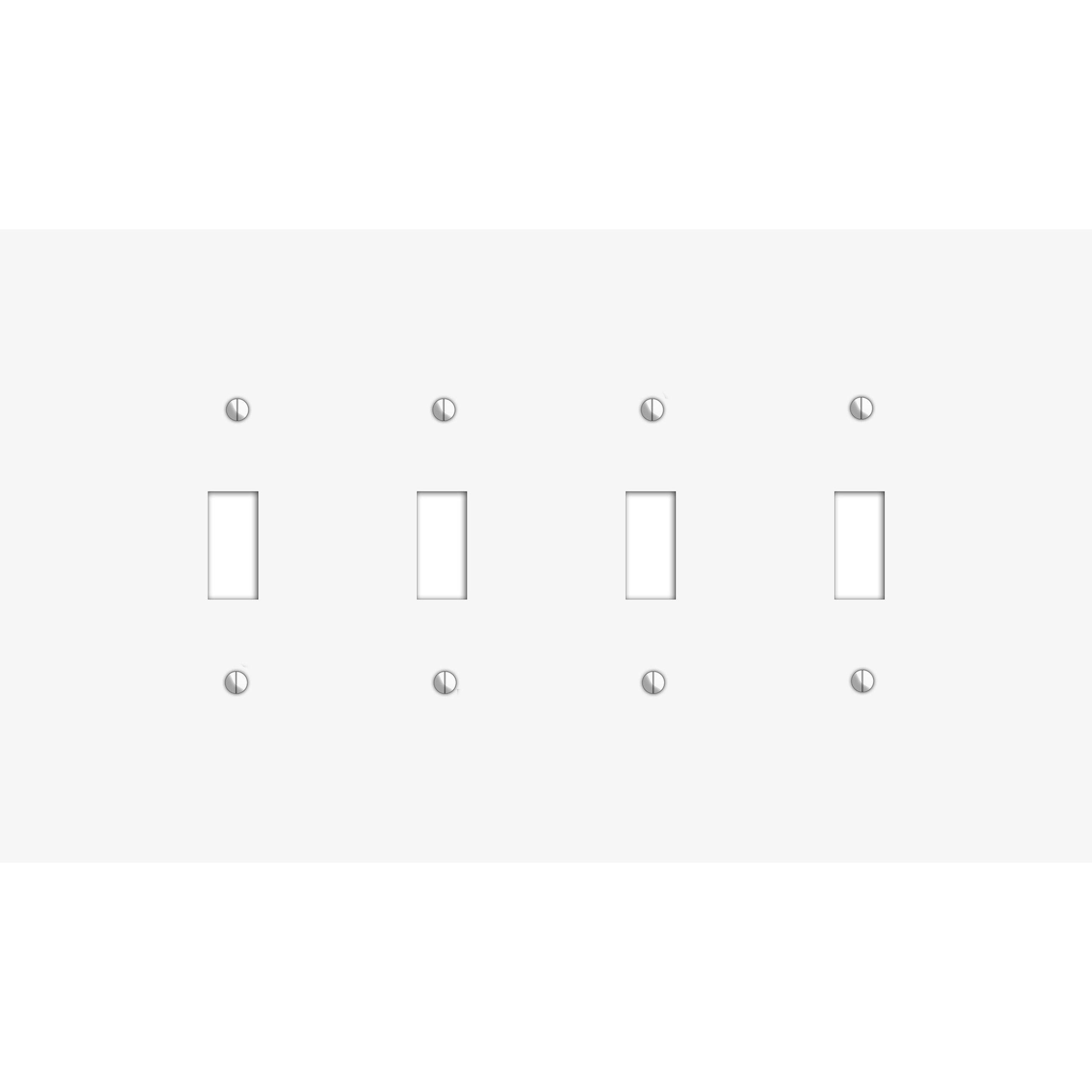 Oversized Discontinued White Metal 4 Toggle Wallplate