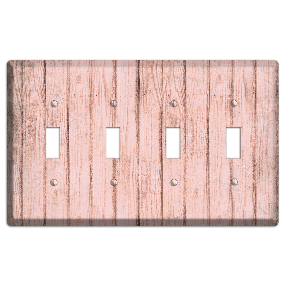 Beauty Bush Weathered Wood 4 Toggle Wallplate