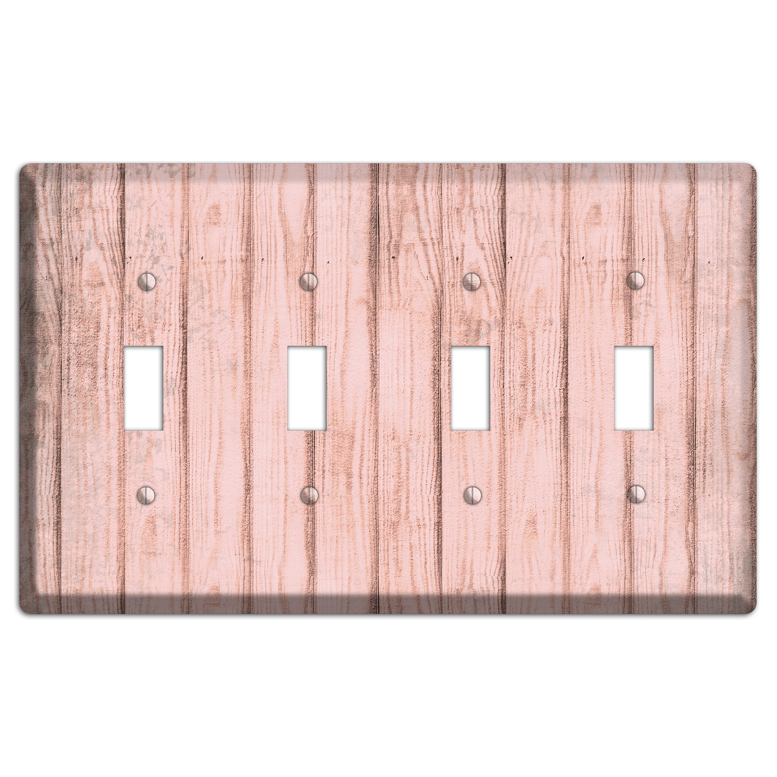 Beauty Bush Weathered Wood 4 Toggle Wallplate