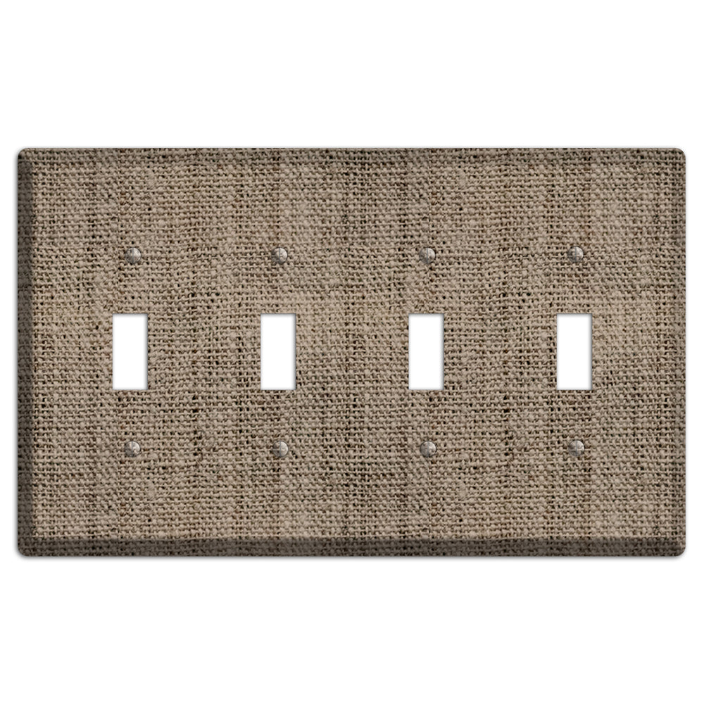 Sand Dune Burlap 4 Toggle Wallplate
