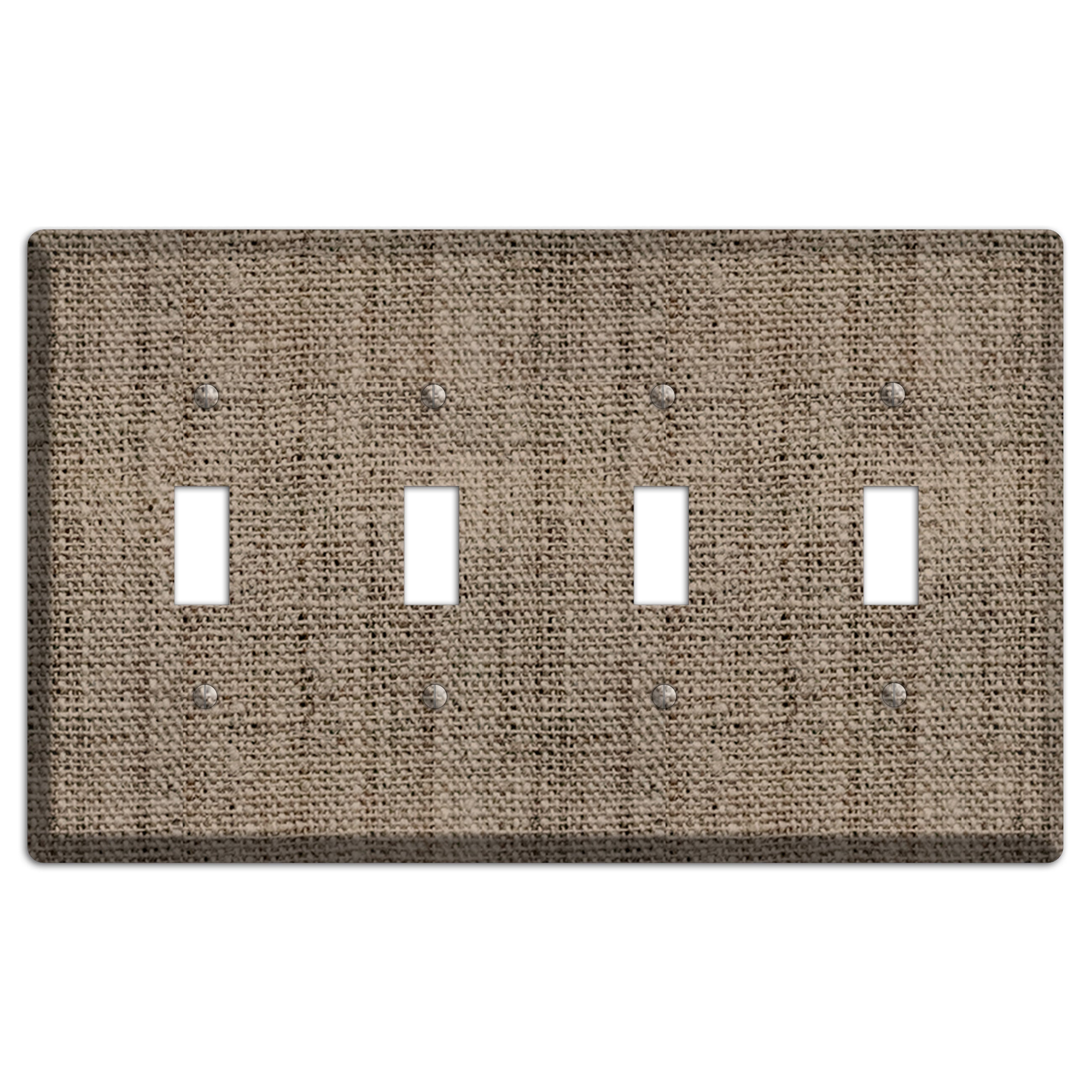 Sand Dune Burlap 4 Toggle Wallplate