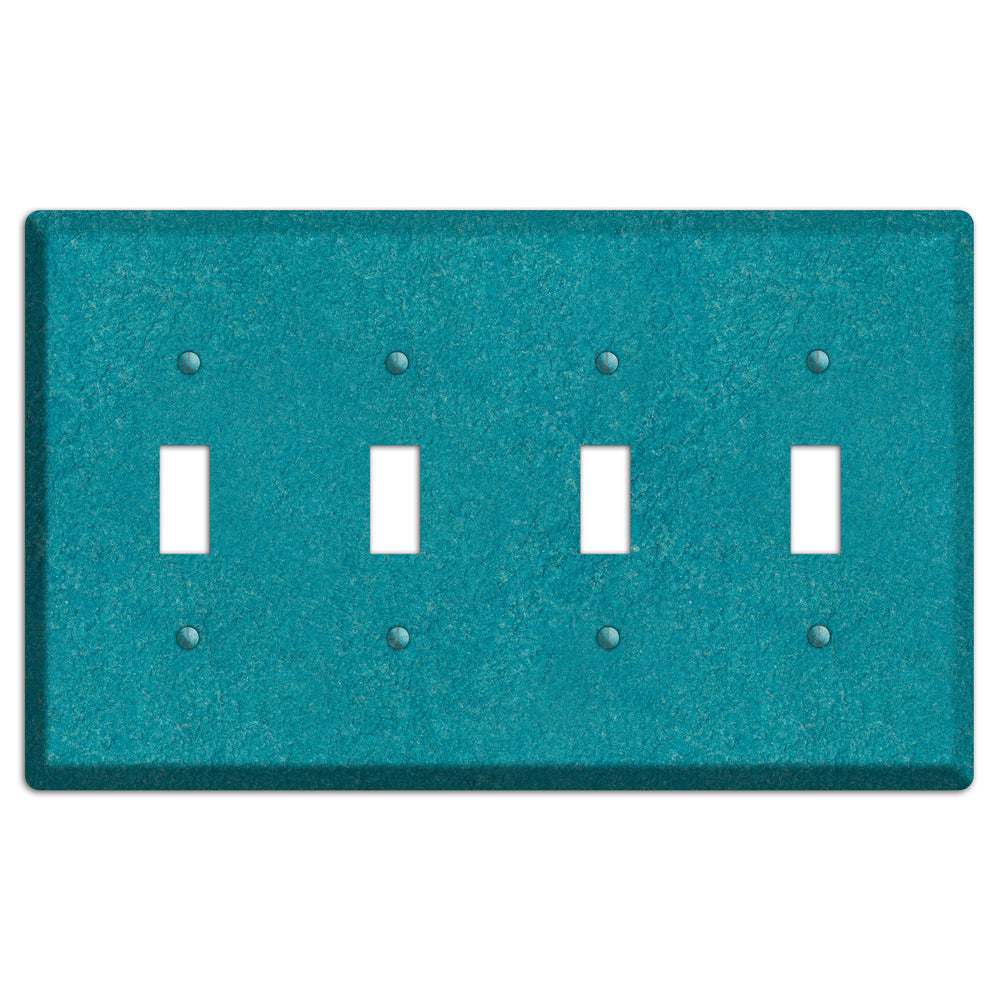 Stucco Teal 4 Toggle Wallplate