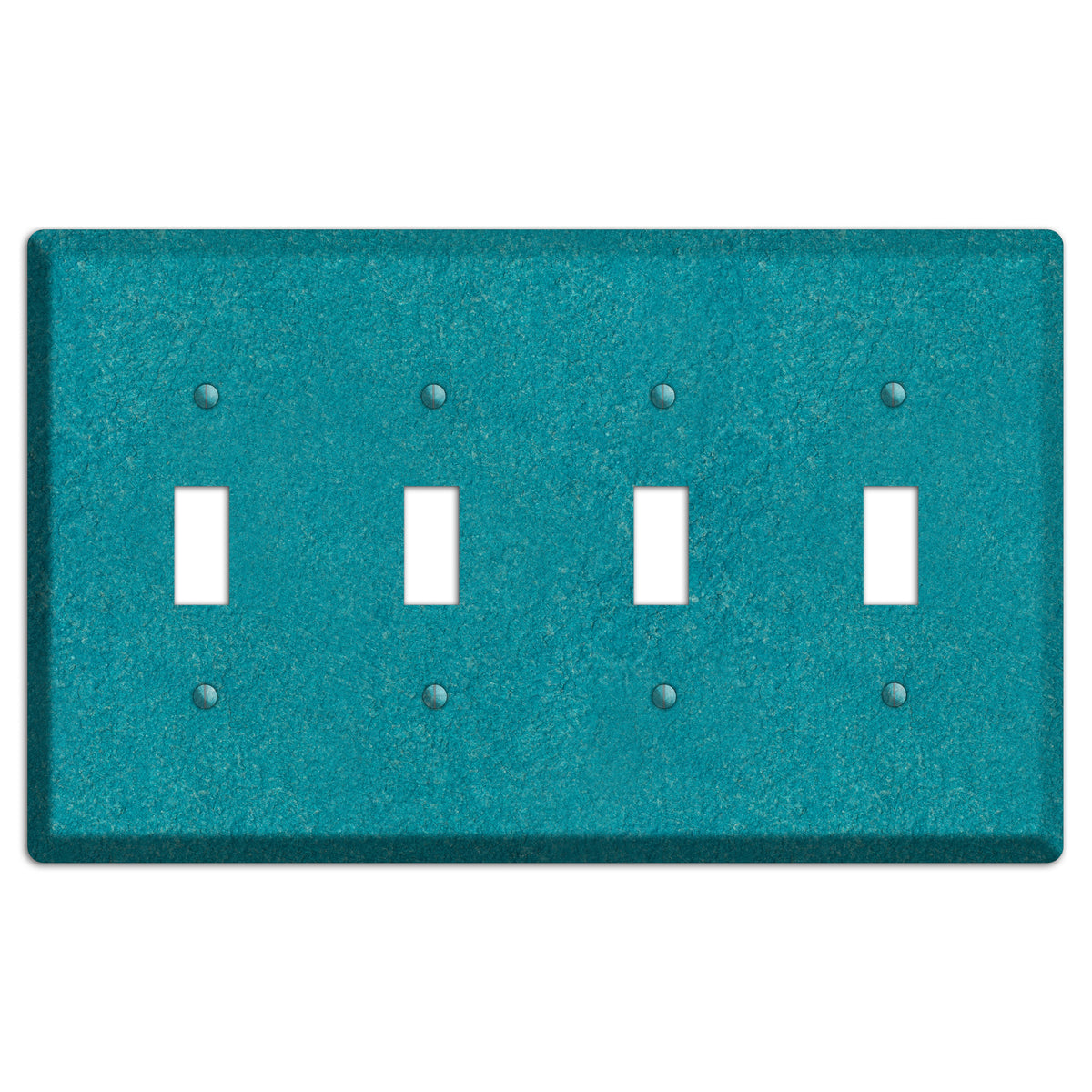 Stucco Teal 4 Toggle Wallplate