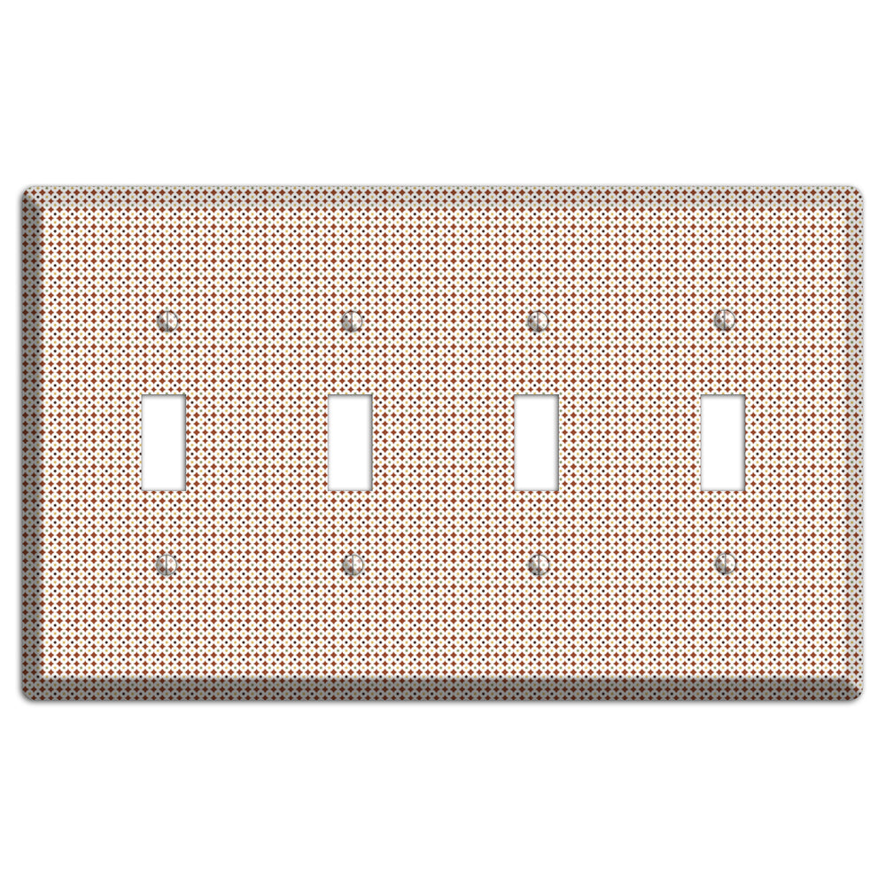 Beige Weave 4 Toggle Wallplate