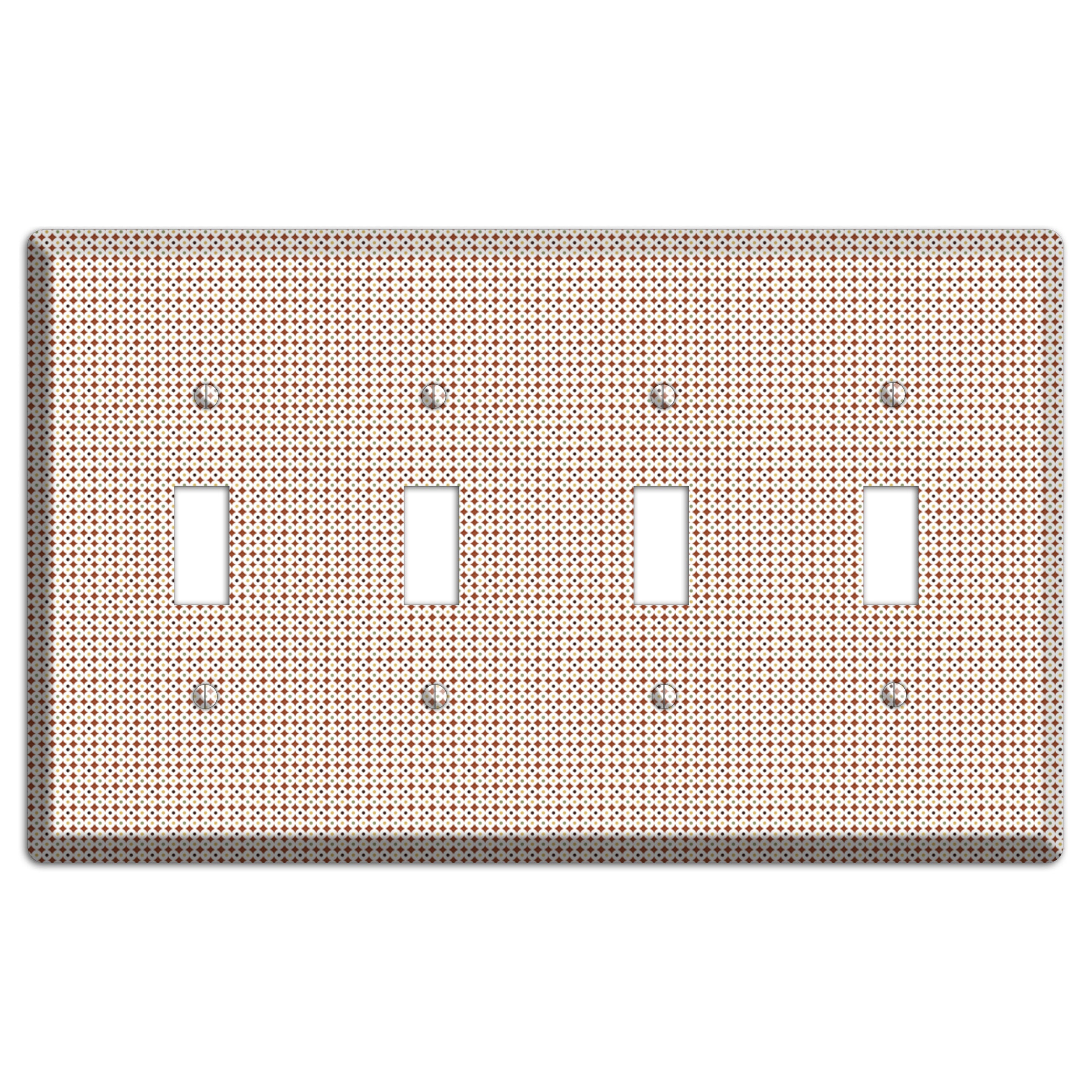 Beige Weave 4 Toggle Wallplate