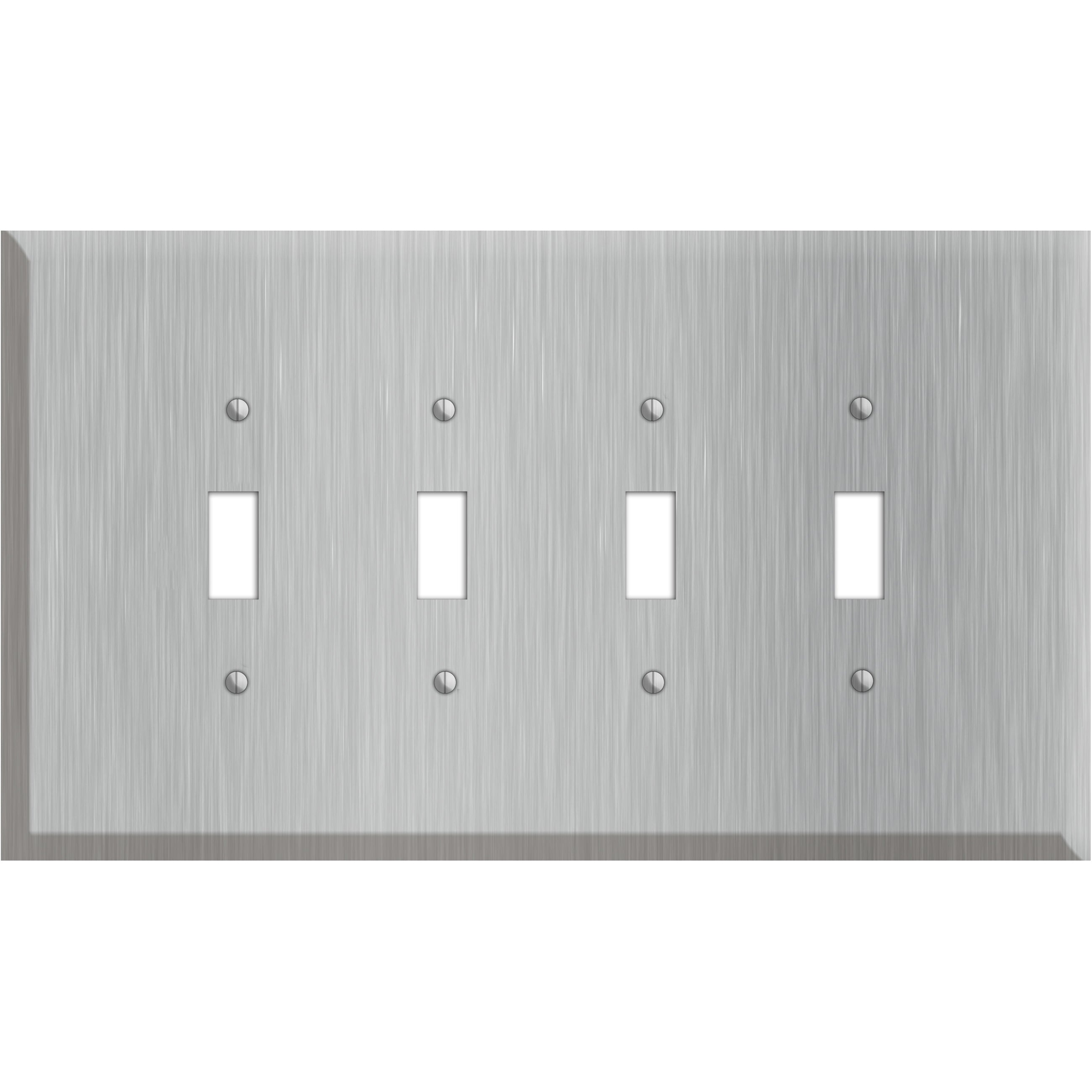 Oversized Discontinued Stainless Steel 4 Toggle Wallplate