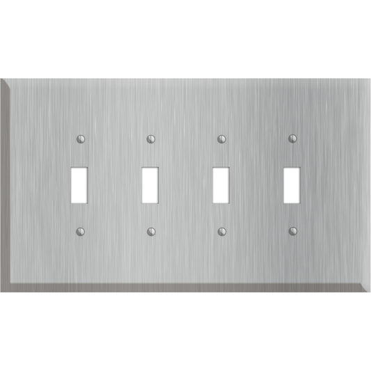 Oversized Discontinued Stainless Steel 4 Toggle Wallplate