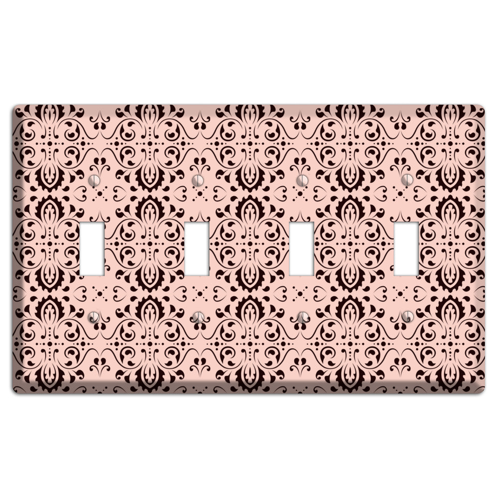 Coral Tapestry Cartouche 4 Toggle Wallplate