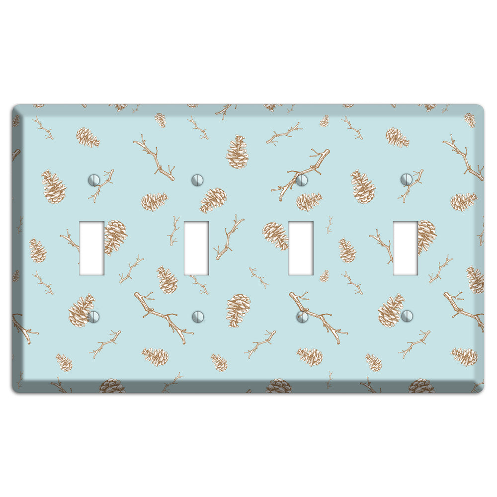 Wildlife Pinecones & Twigs 4 Toggle Wallplate