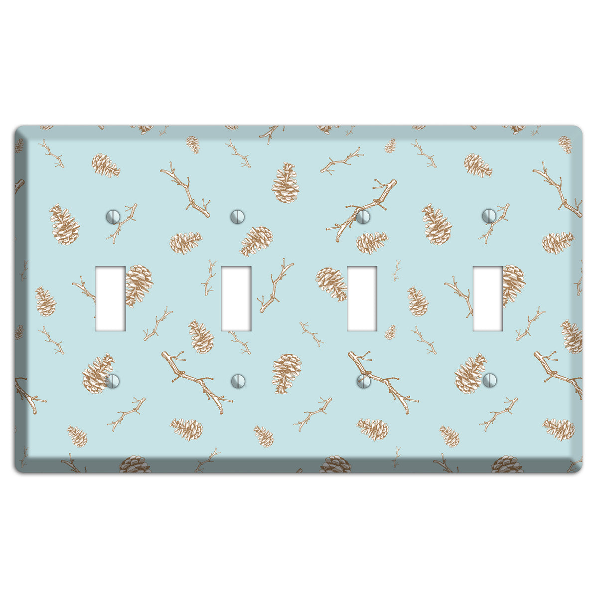 Wildlife Pinecones & Twigs 4 Toggle Wallplate