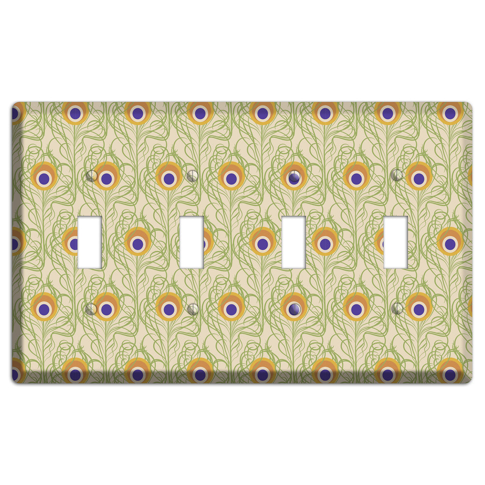 Nouveau Peacock 4 Toggle Wallplate