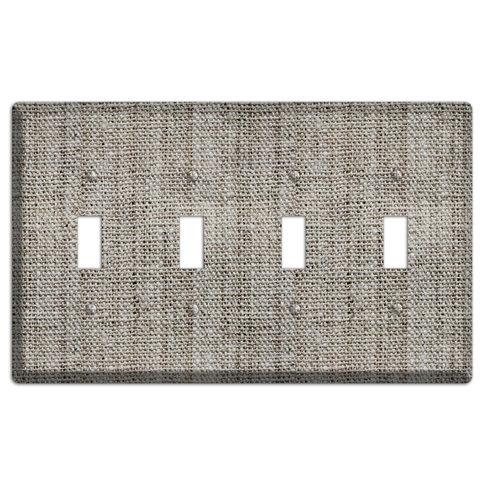 Zorba Burlap 4 Toggle Wallplate