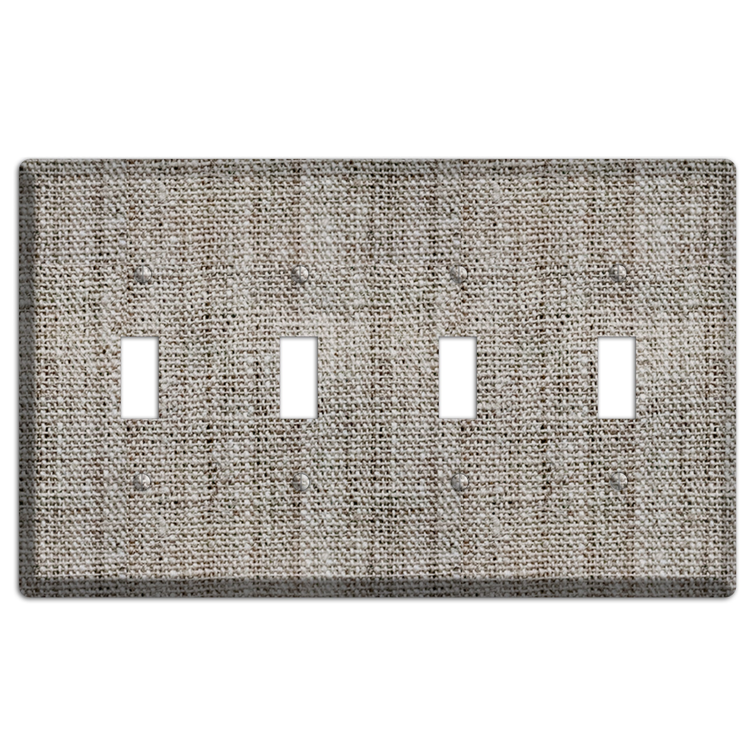 Zorba Burlap 4 Toggle Wallplate