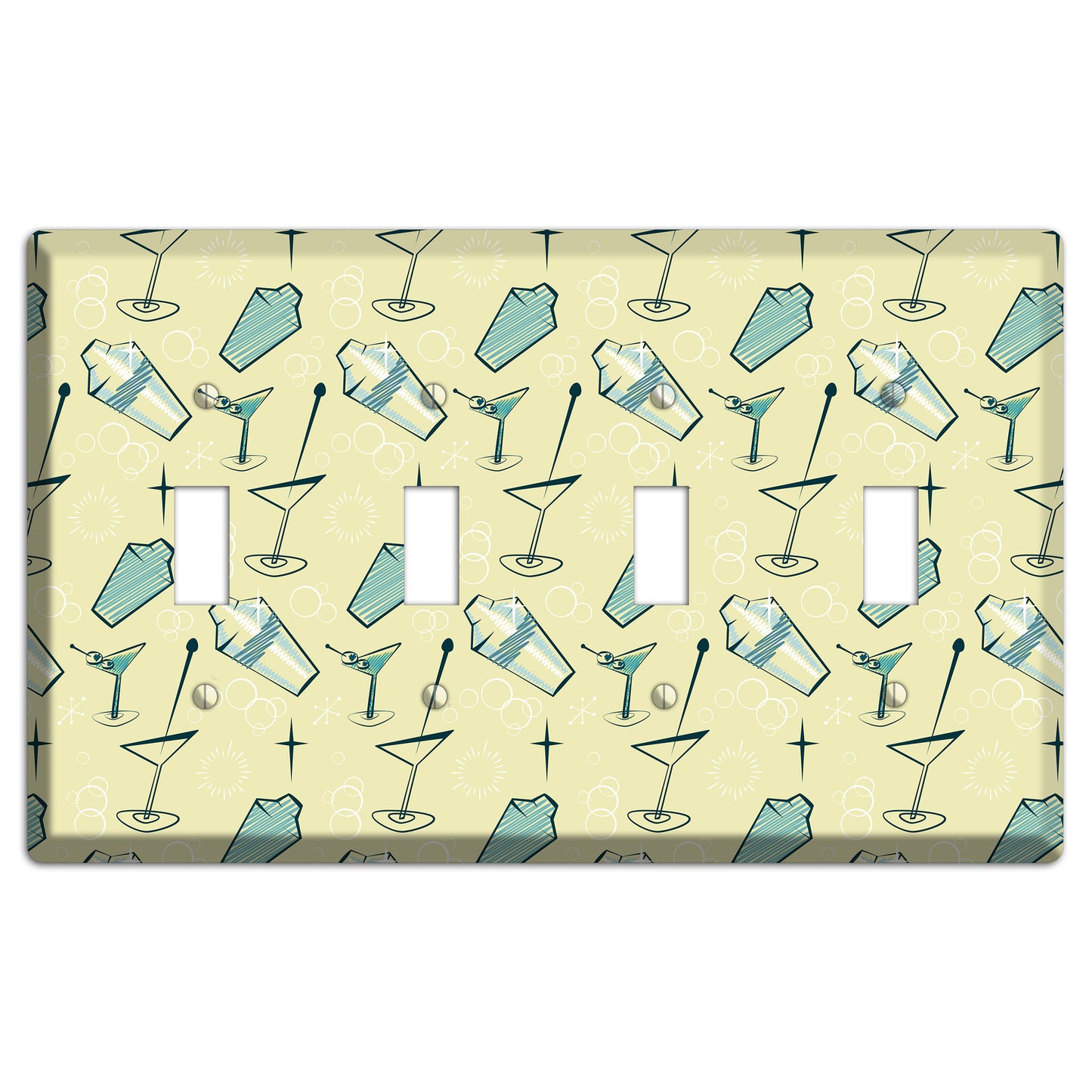 Retro Cocktails Lime 4 Toggle Wallplate