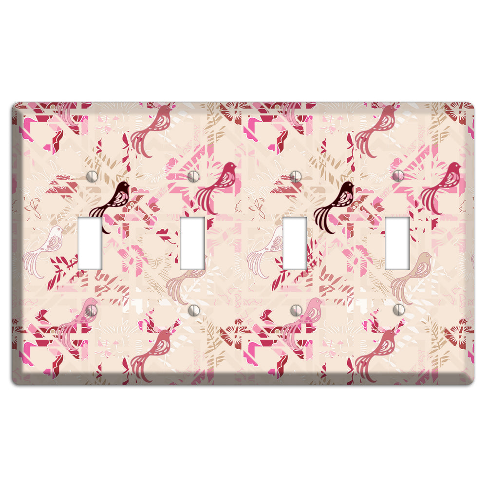 Floral Songbirds 4 Toggle Wallplate