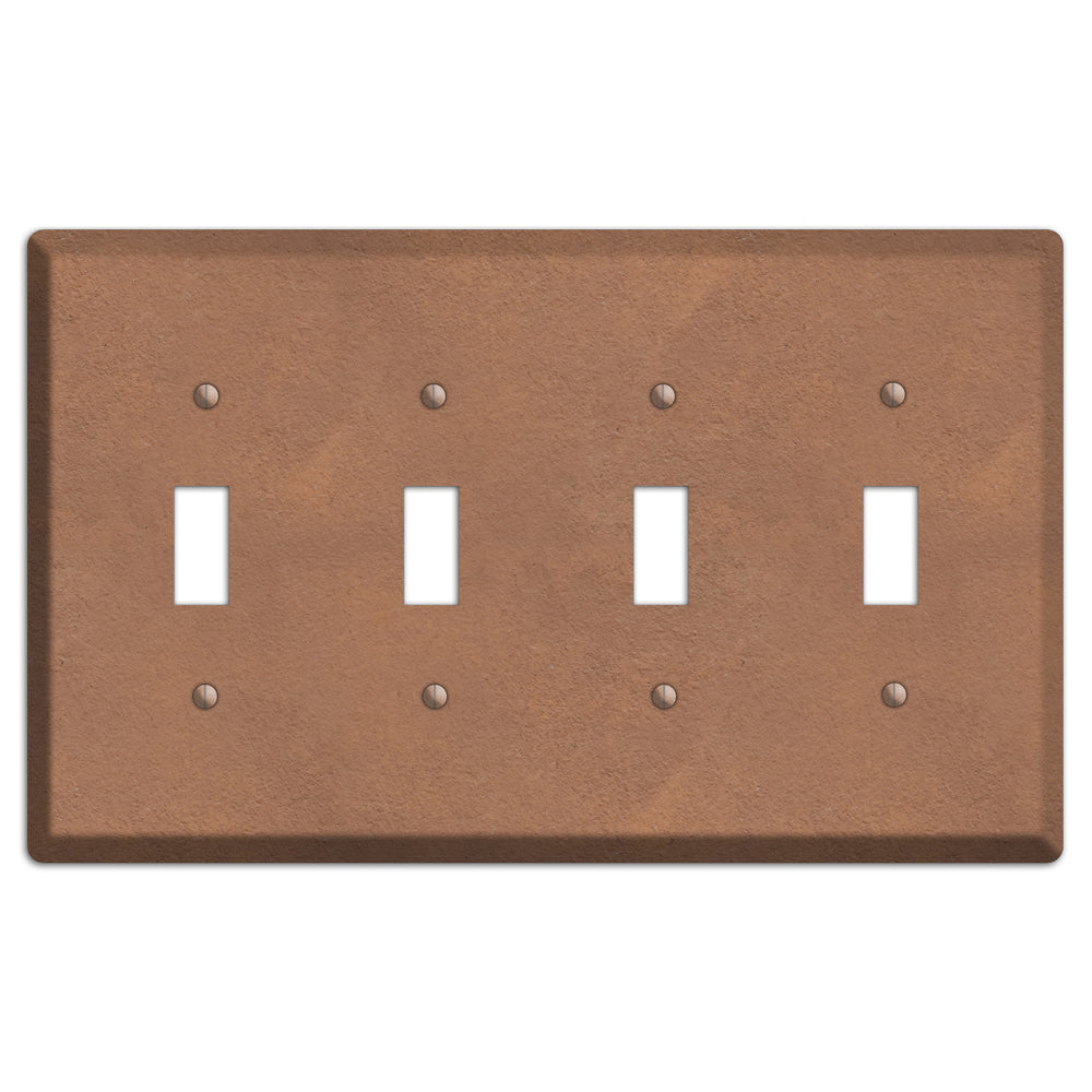 Stucoo Brown 4 Toggle Wallplate