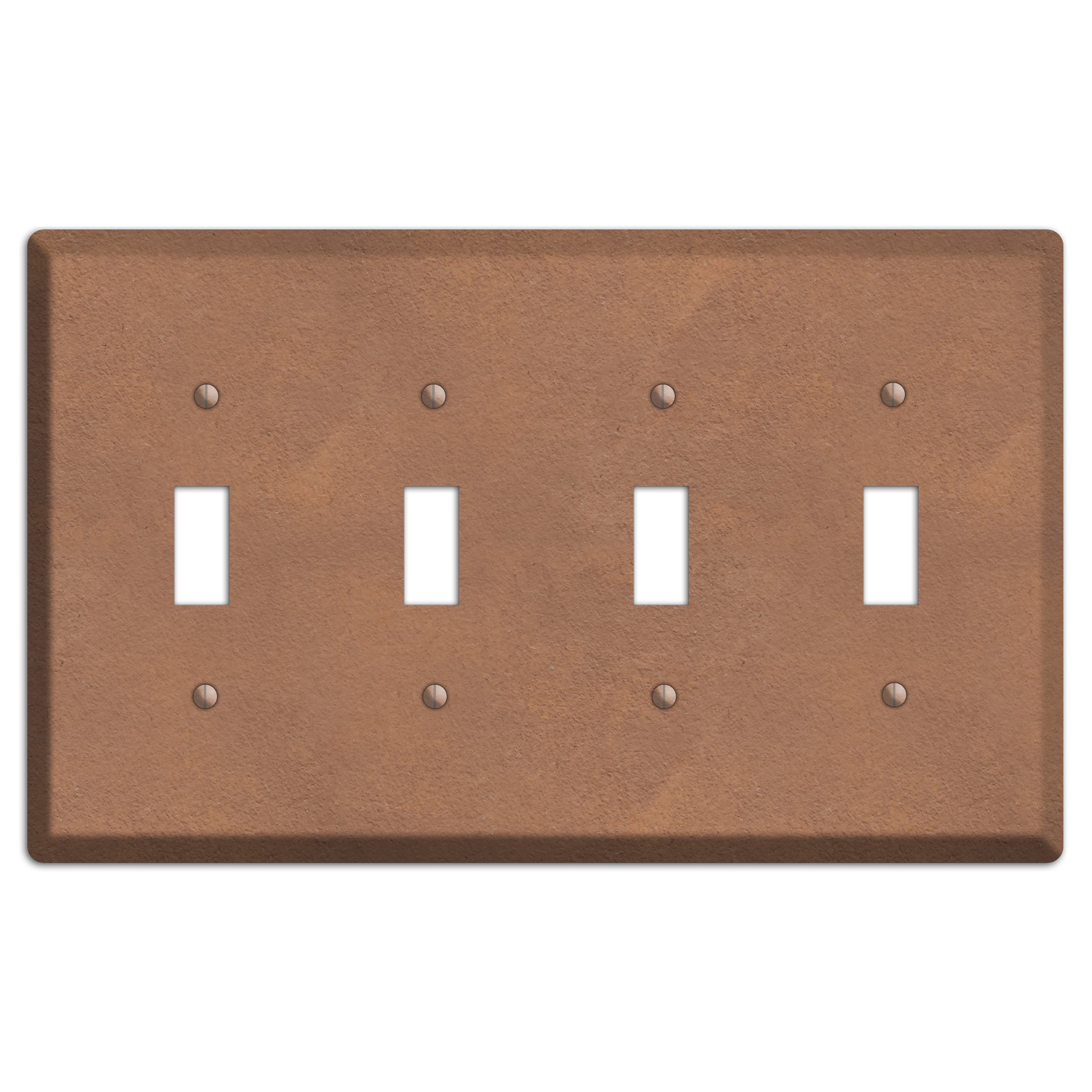 Stucoo Brown 4 Toggle Wallplate