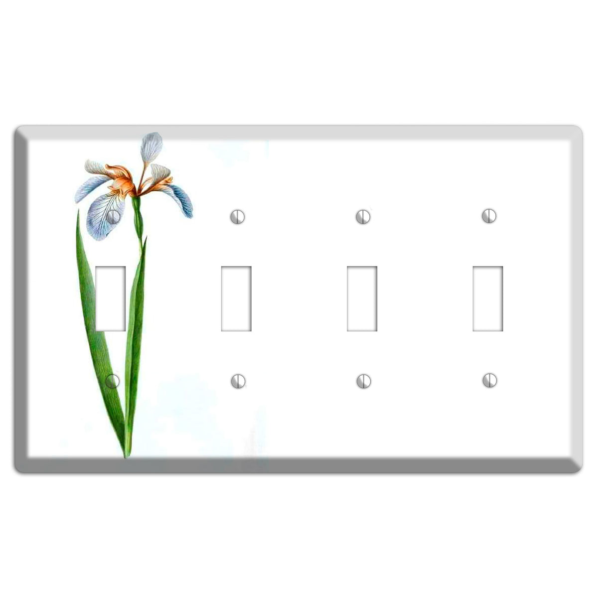 White Iris 2 4 Toggle Wallplate