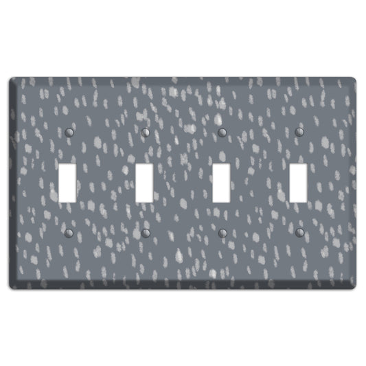 Gray and White Speckle 4 Toggle Wallplate