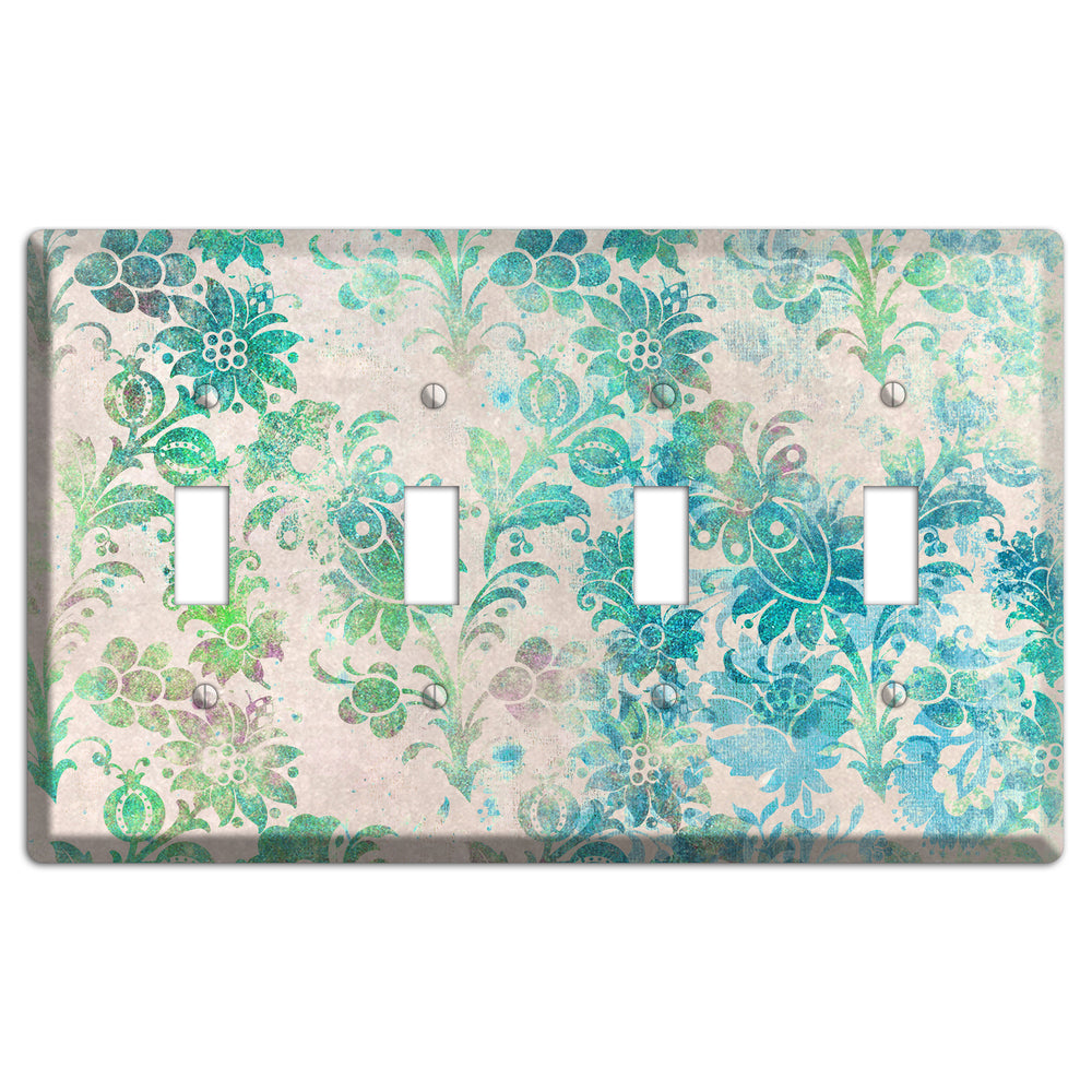 Acapulco Whimsical Damask 4 Toggle Wallplate
