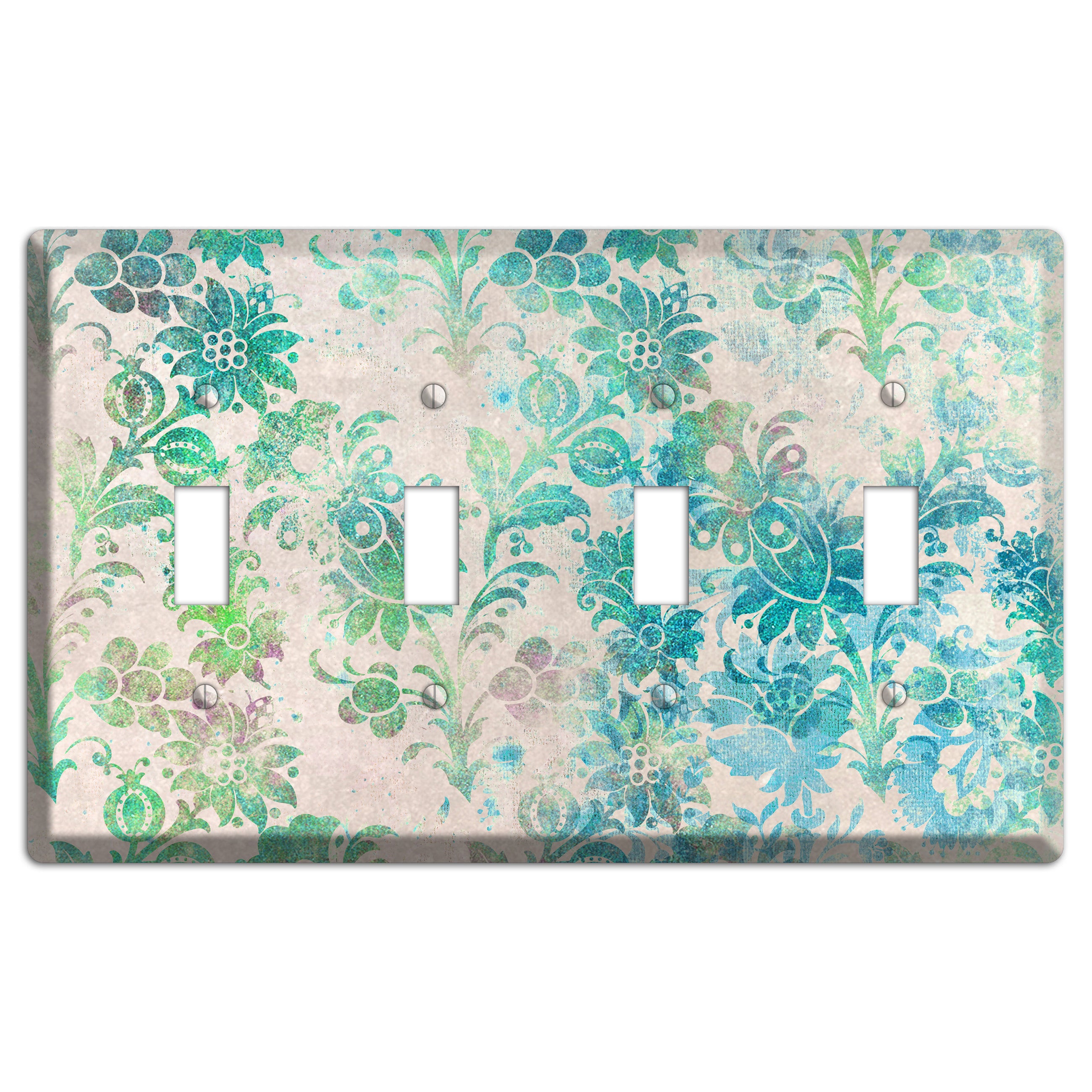 Acapulco Whimsical Damask 4 Toggle Wallplate