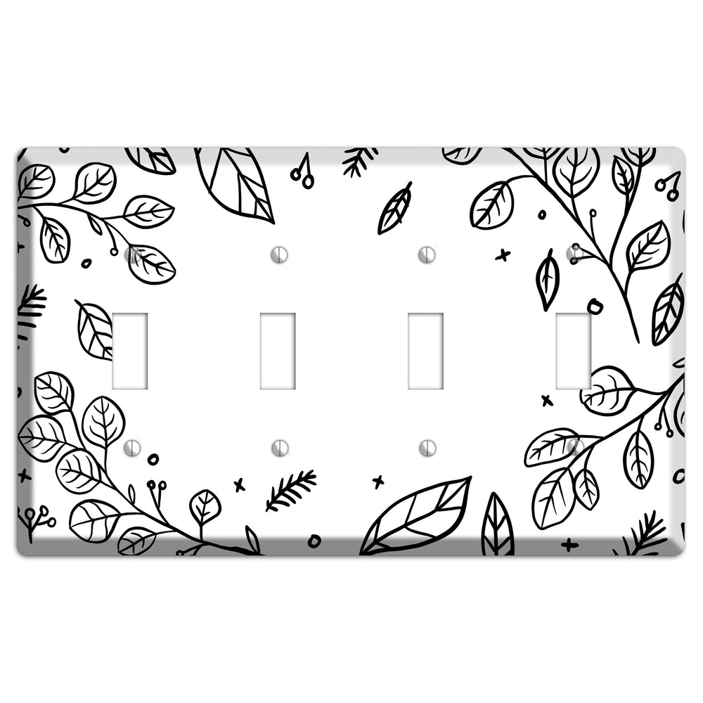 Hand-Drawn Floral 26 4 Toggle Wallplate