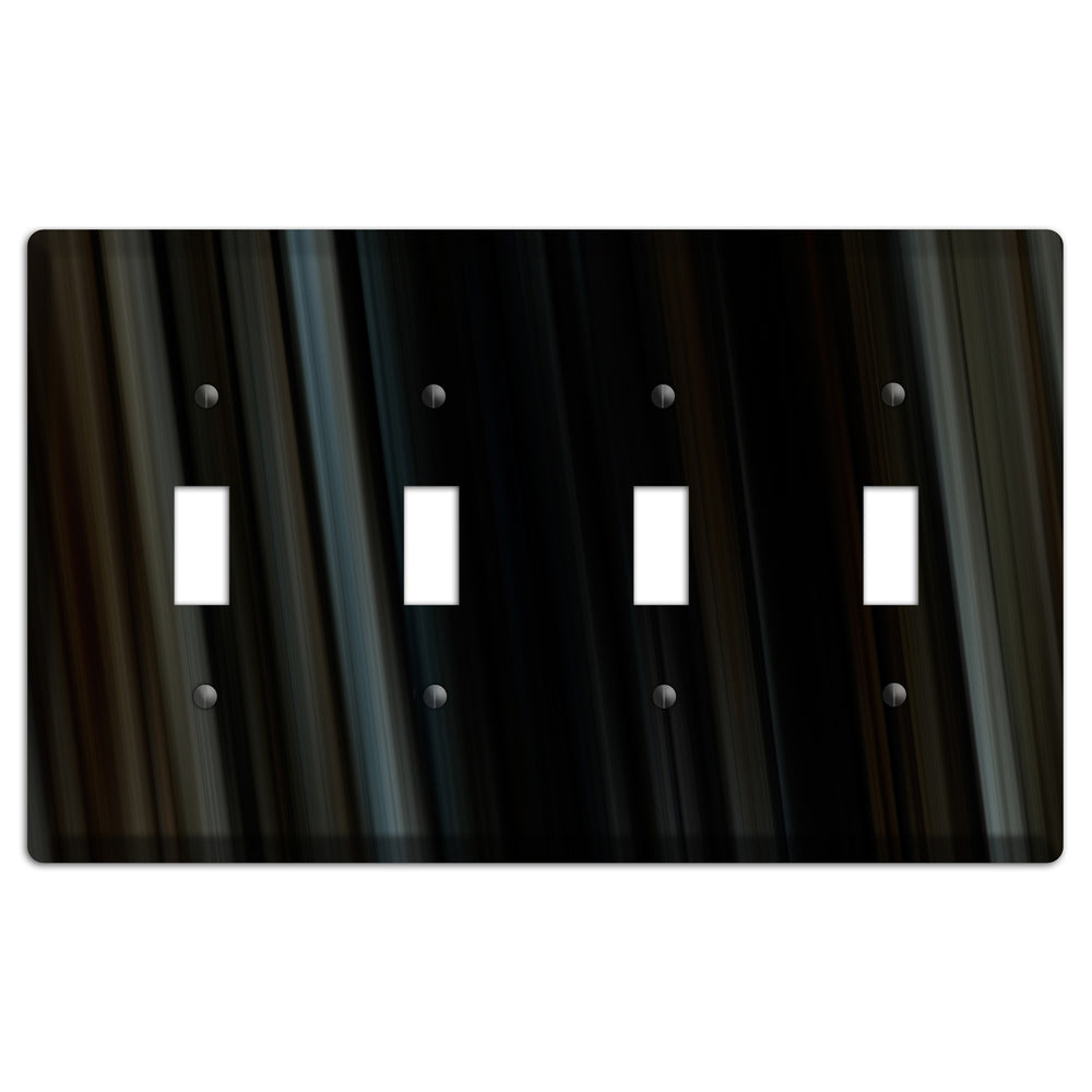 Black Ray of Light 4 Toggle Wallplate