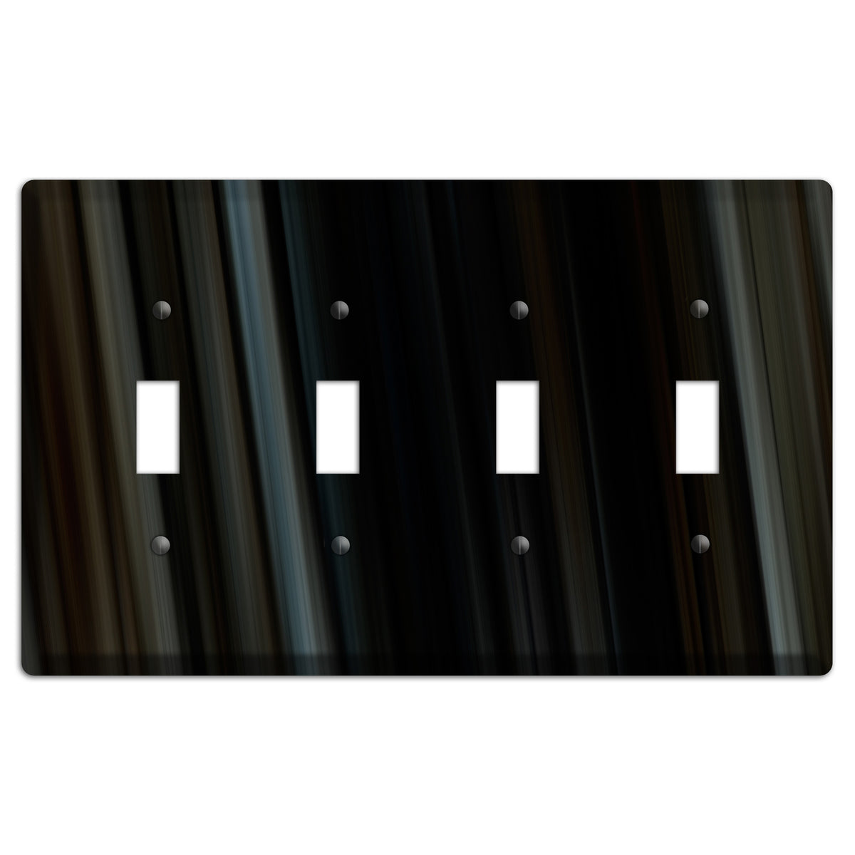 Black Ray of Light 4 Toggle Wallplate