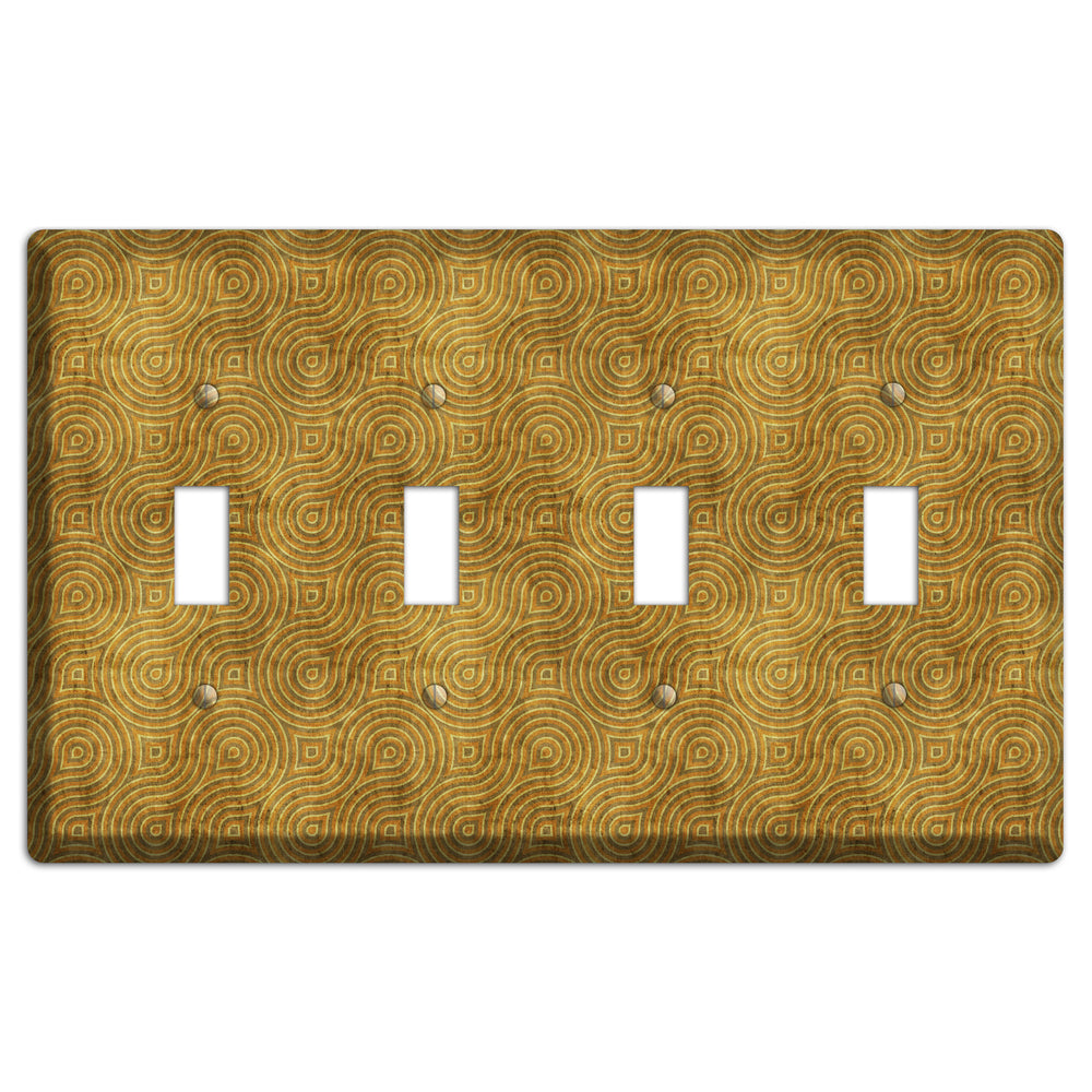 Mustard Swirl 4 Toggle Wallplate