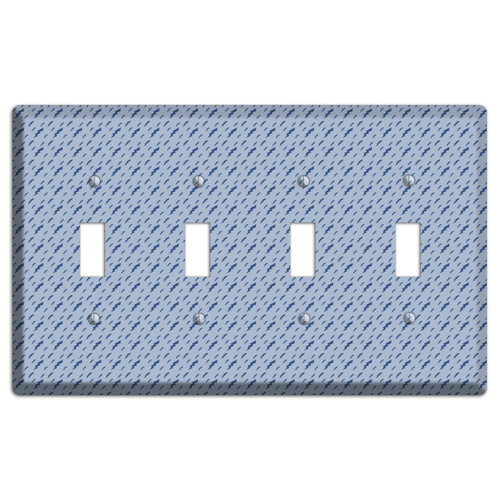 Blue Bolts 4 Toggle Wallplate