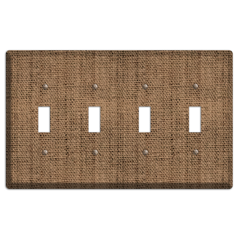 Beaver Burlap 4 Toggle Wallplate