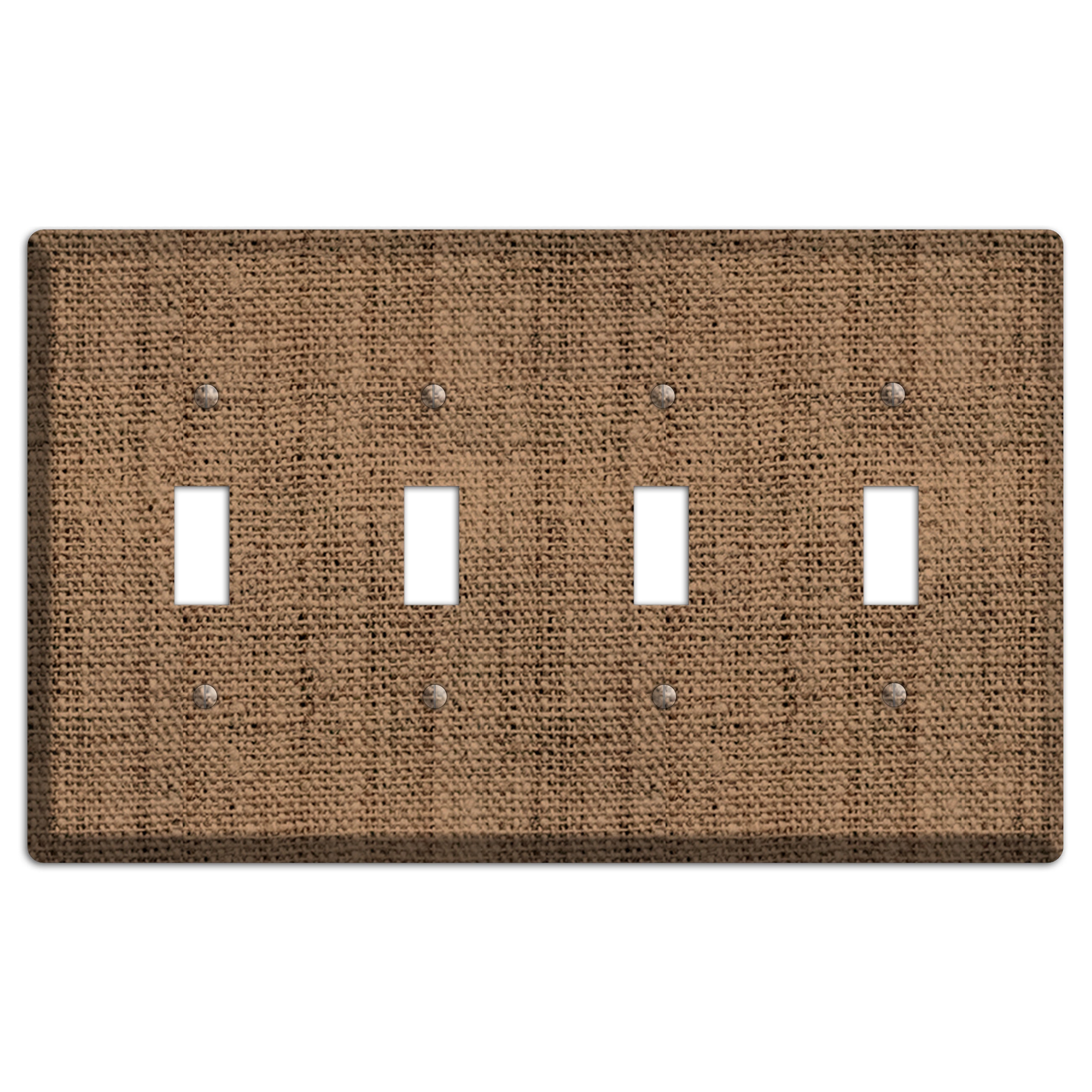Beaver Burlap 4 Toggle Wallplate