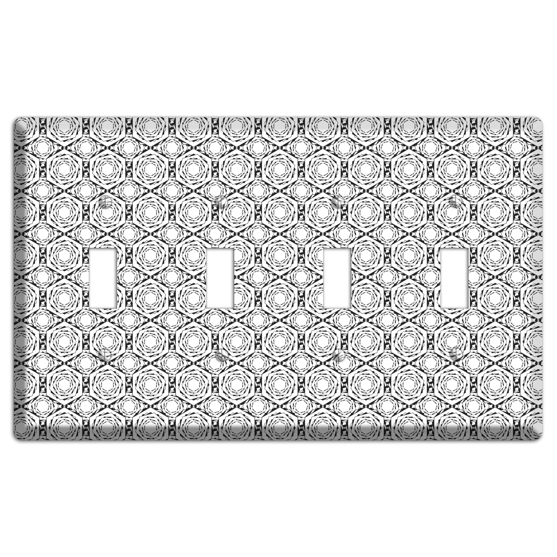 Overlay Hexagon Rotation Repeat 4 Toggle Wallplate