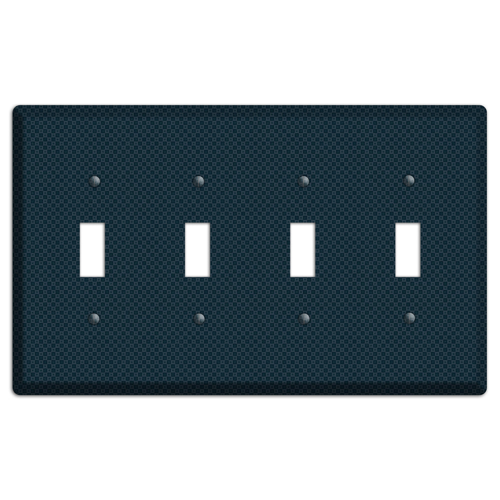 Navy Dots and Check 4 Toggle Wallplate
