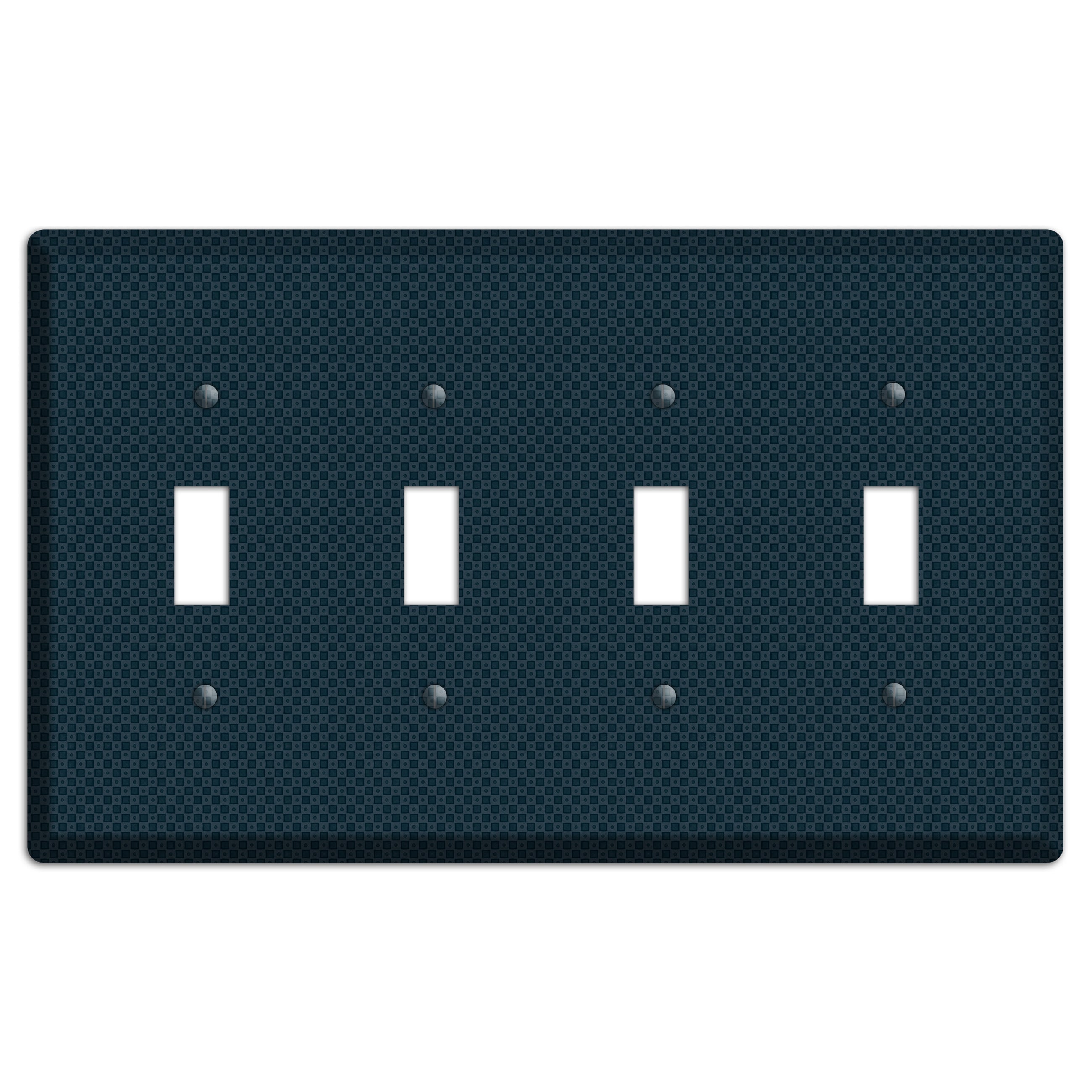 Navy Dots and Check 4 Toggle Wallplate