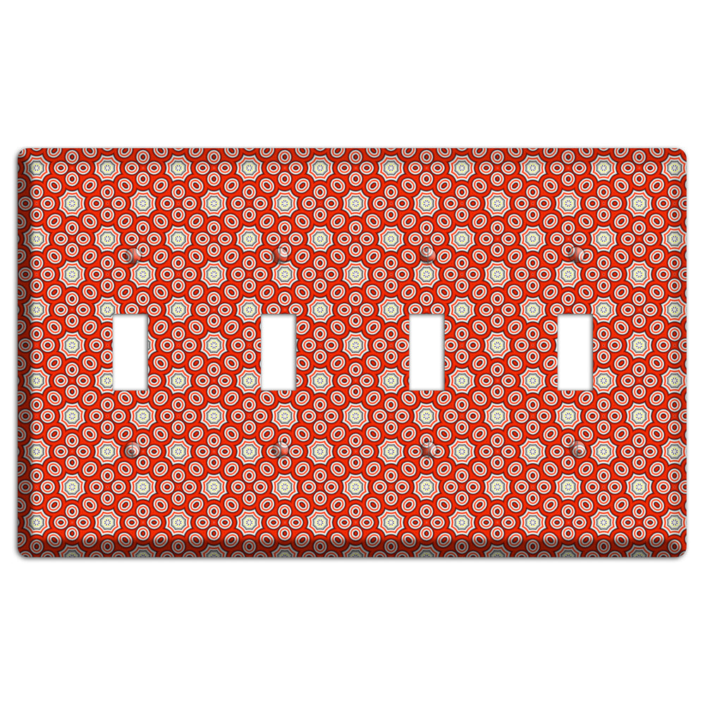 Red Foulard 4 Toggle Wallplate