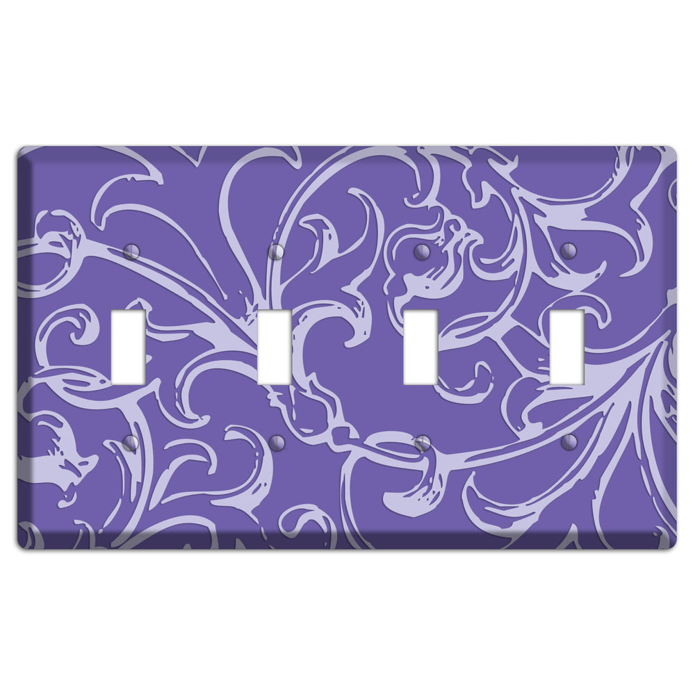 Victorian Light Purple 4 Toggle Wallplate