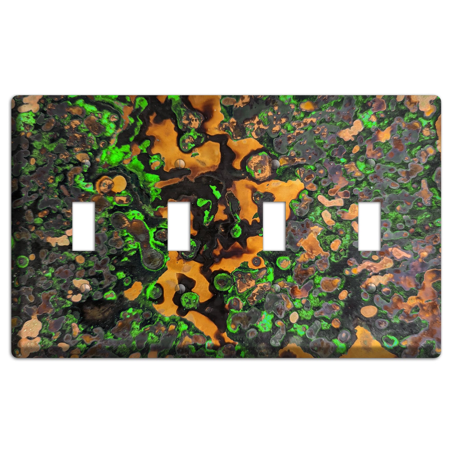 Copper Verdigris Four Toggle Switchplate