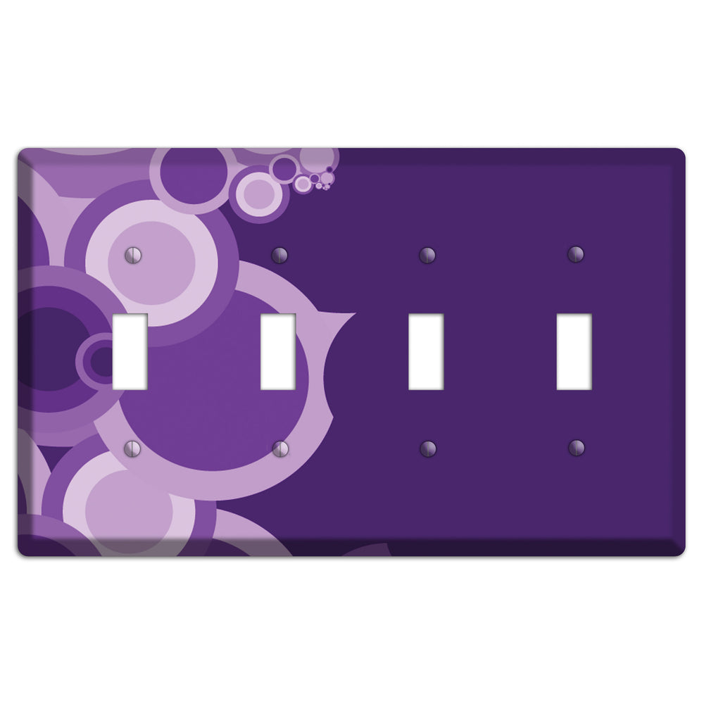 Purple Circles 4 Toggle Wallplate